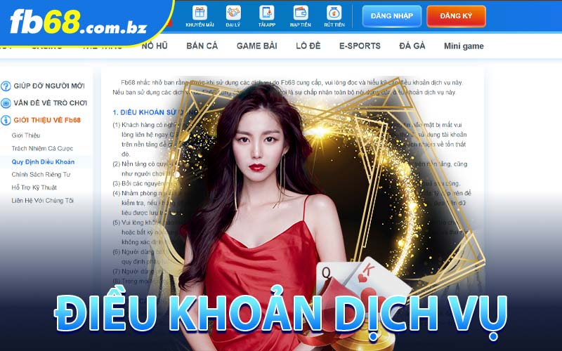 Điều Khoản Dịch Vụ Tại Nhà Cái FB68