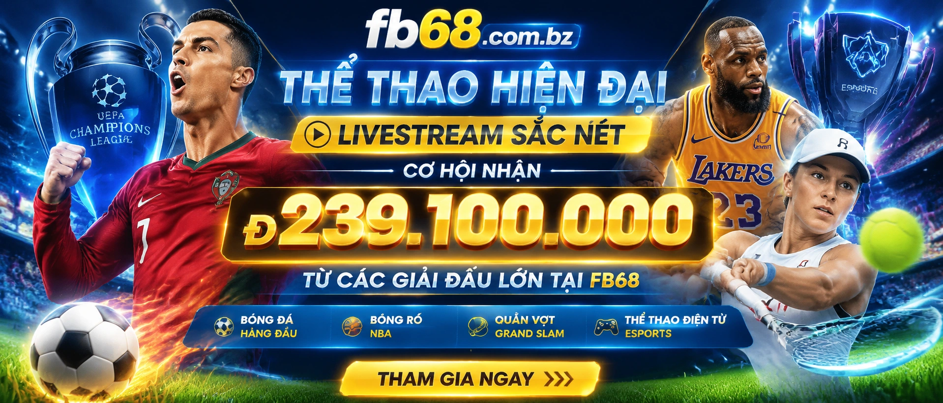 Hình ảnh thể thao FB68 cho khu nội dung đa môn
