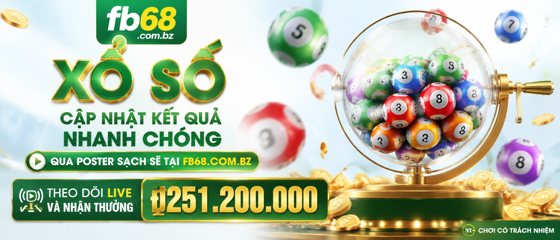 Giao diện xổ số fb68.com.bz cho tra cứu kết quả theo khu vực
